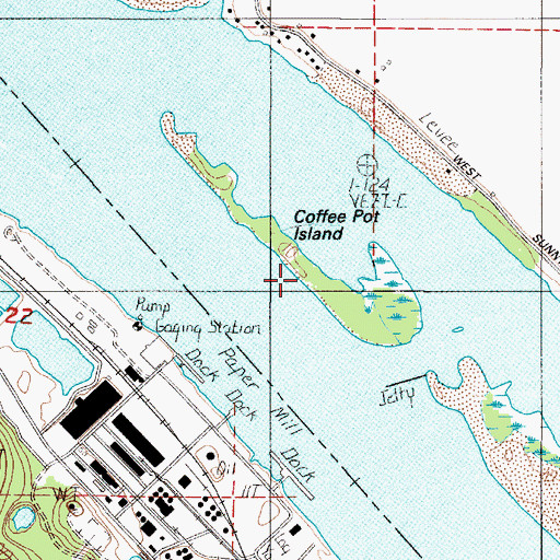 Topographic Map of Coffee Pot Island, WA