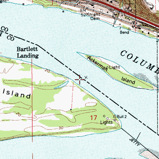Topographic Map of Government Island Range, WA
