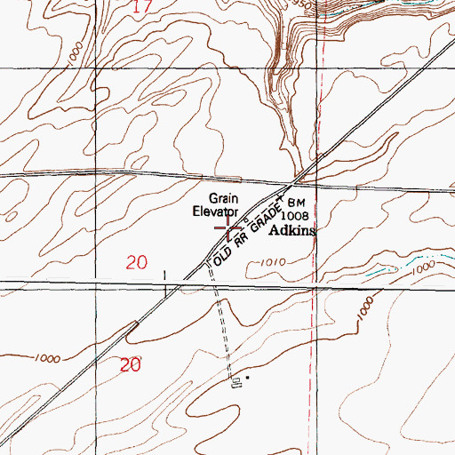 Topographic Map of Adkins, WA