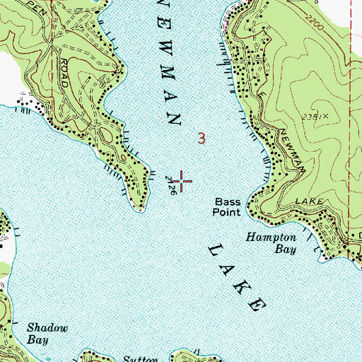Topographic Map of Newman Lake, WA