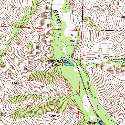 Topographic Map of Spring Lake, WA
