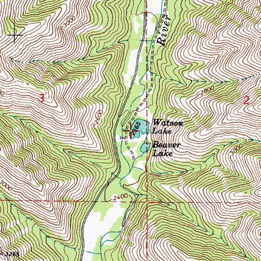Topographic Map of Watson Lake, WA
