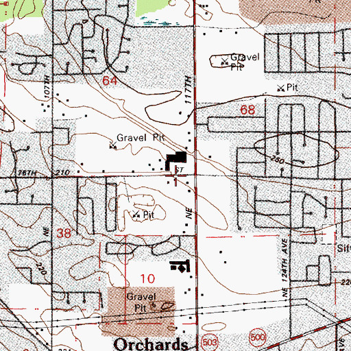 Topographic Map of Orchard Plaza, WA