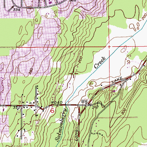 Topographic Map of South Park Village Center, WA
