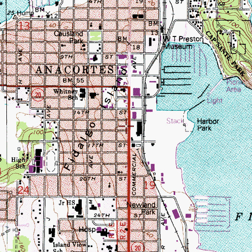 Topographic Map of Thriftmart Shopping Center, WA