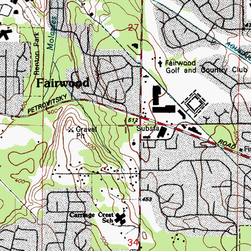 Topographic Map of Fairwood Square, WA