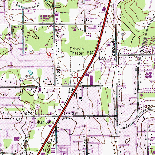 Topographic Map of Lynnwood Home Club Center, WA