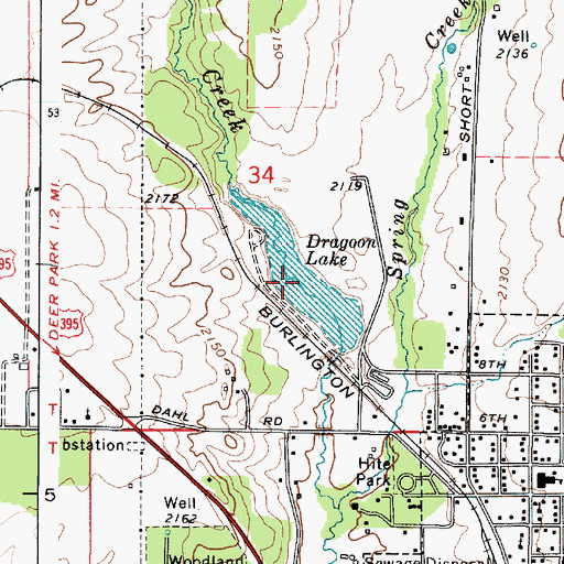 Topographic Map of Dragoon Lake, WA