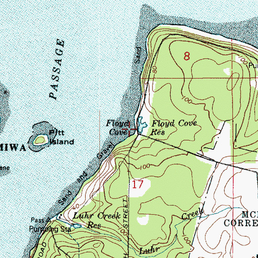 Topographic Map of Floyd Cove Reservoir, WA