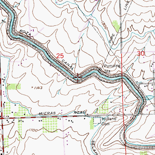 Topographic Map of Roza Canal, WA