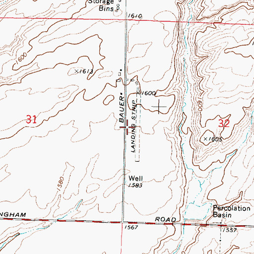 Topographic Map of Baumann Farm Inc Airport, WA