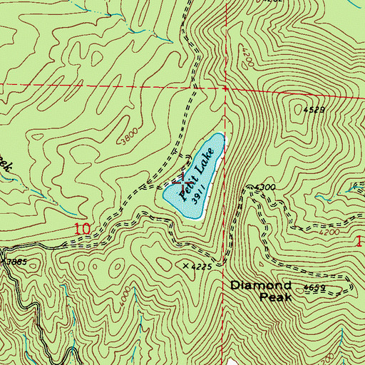 Topographic Map of Petit Lake Access Recreation Area, WA