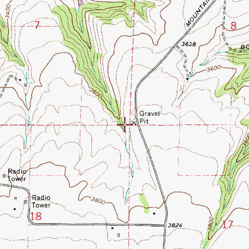 Topographic Map of Red Hill Gravel Pit, WA