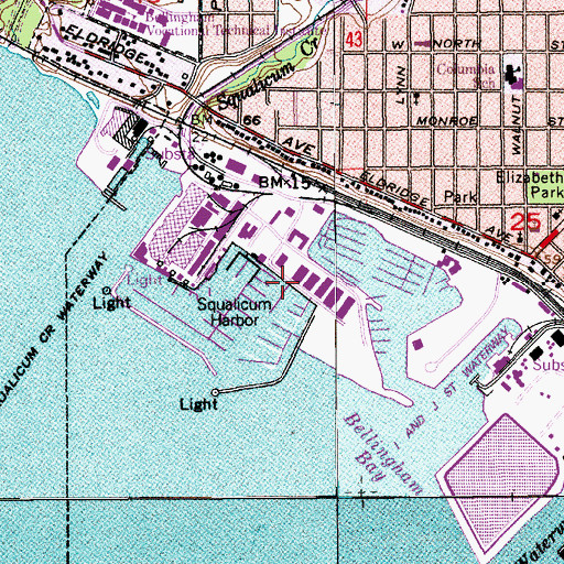 Topographic Map of Squalicum Mall, WA