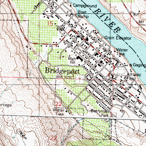 Topographic Map of Bridgeport Elementary School, WA