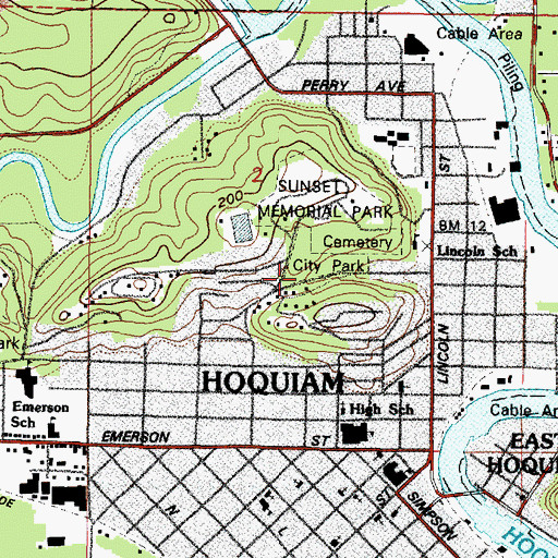 Topographic Map of Elton Bennett Park, WA