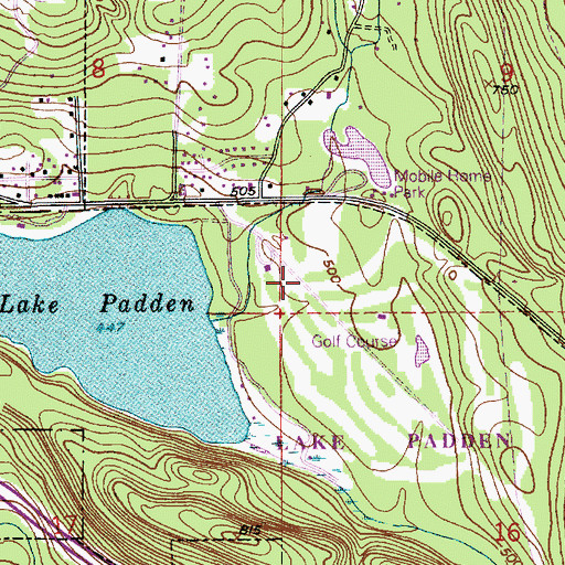 Topographic Map of Lake Padden Golf Course, WA