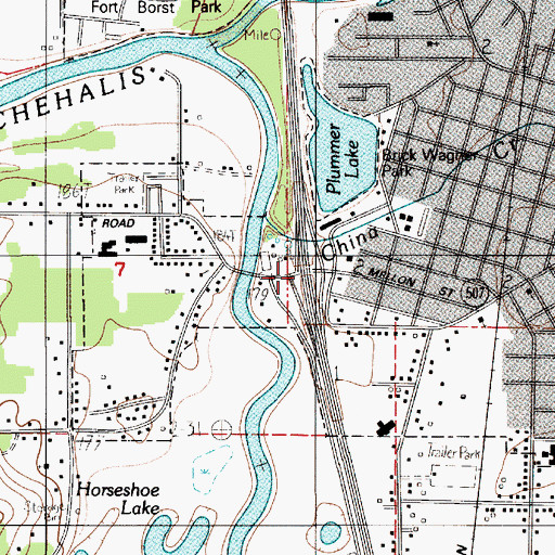 Topographic Map of Mellen Street Interchange, WA