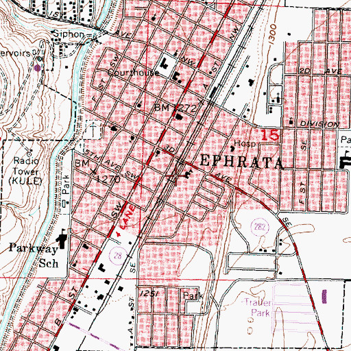 Topographic Map of Maplewood Handicapped School, WA