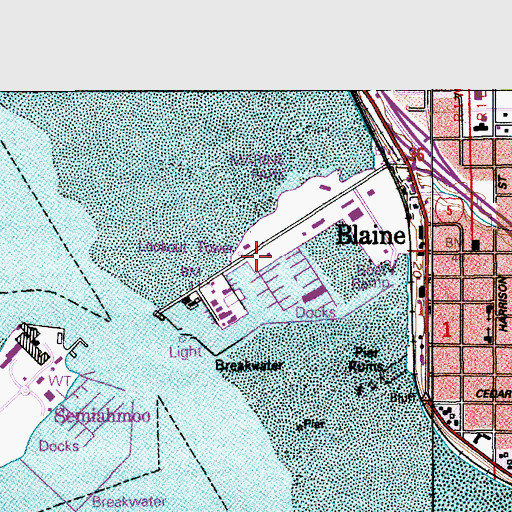Topographic Map of Port of Blaine, WA