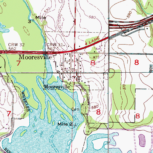 Topographic Map of Mooresville Female Academy (historical), AL
