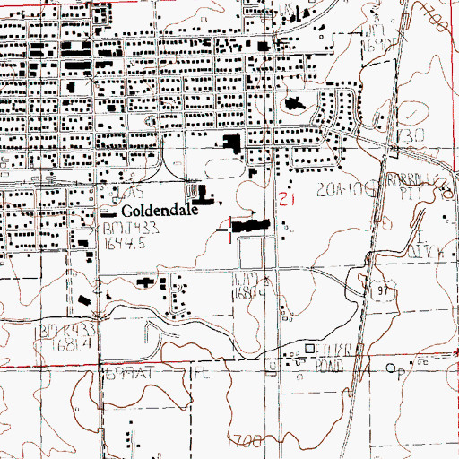Topographic Map of Goldendale High School, WA