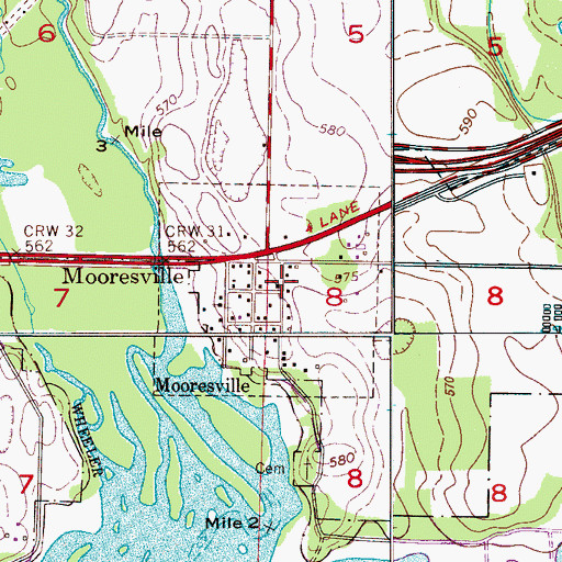 Topographic Map of Mooresville Union Church, AL