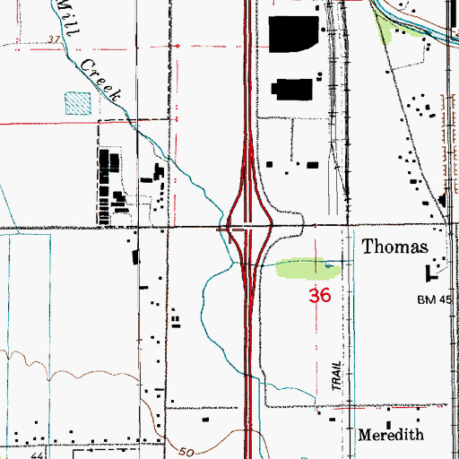 Topographic Map of Thomas Street Interchange, WA