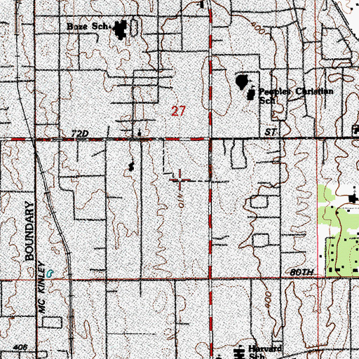 Topographic Map of 72nd Street Square, WA