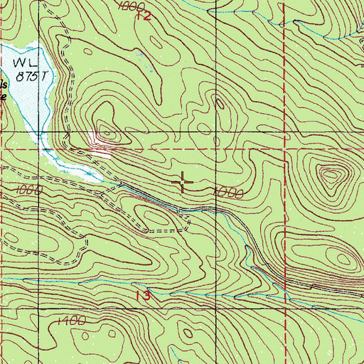 Topographic Map of Ehrlich, WA
