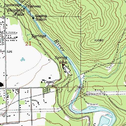 Topographic Map of Saint Martins Hot Springs, WA