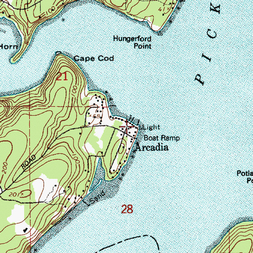 Topographic Map of Arcadia Point, WA