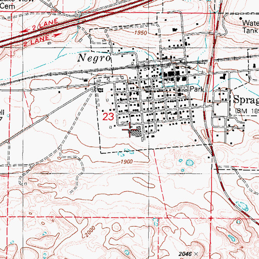 Topographic Map of Sprague Elementary School, WA