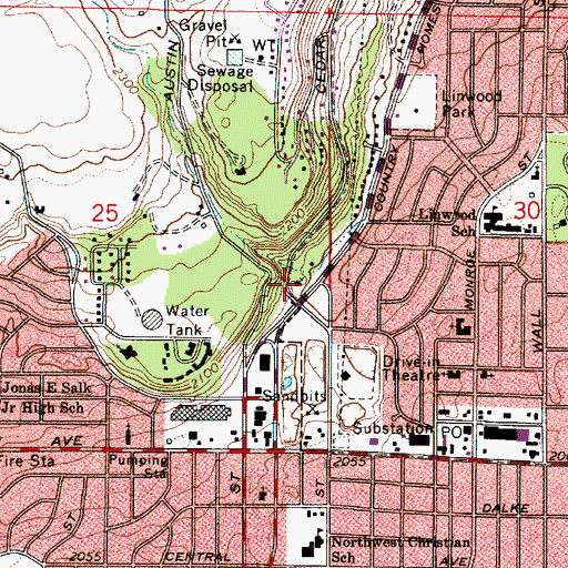 Topographic Map of Saint Matthews Lutheran School, WA
