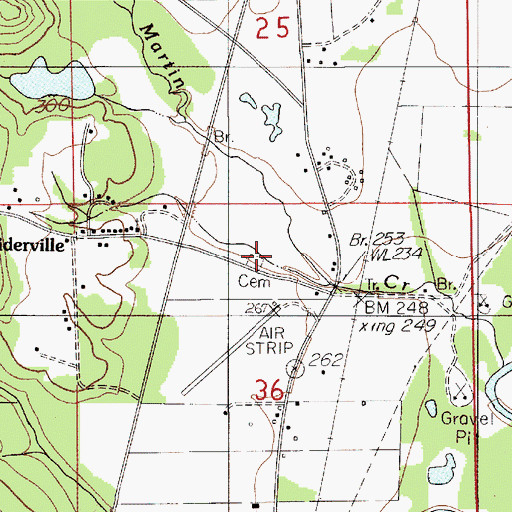 Topographic Map of Oak Grove Cemetery, AL