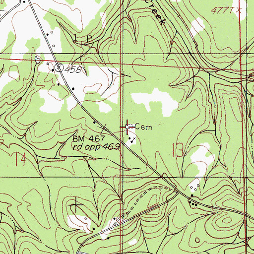 Topographic Map of University Highway Cemetery, AL