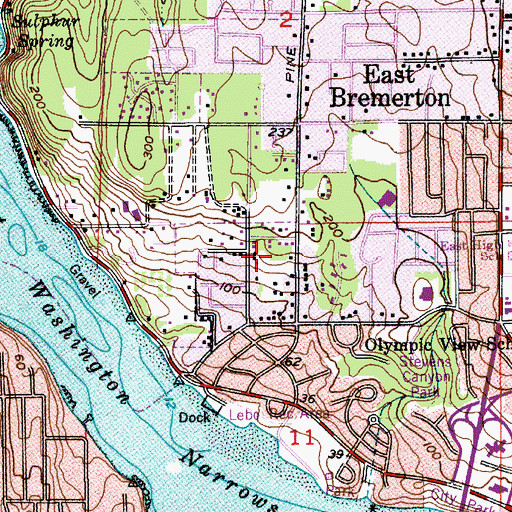 Topographic Map of Sheridan, WA