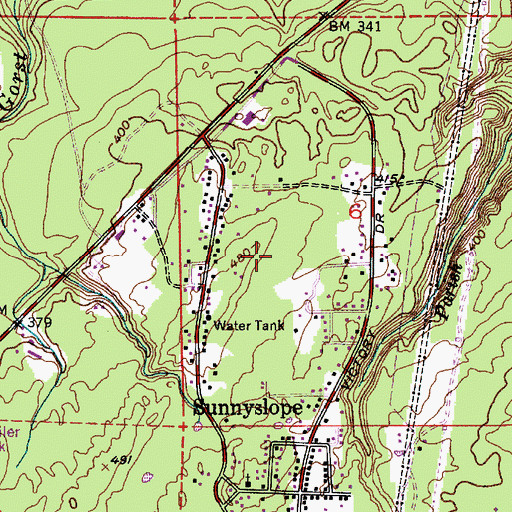 Topographic Map of Sunnyslope Elementary School, WA