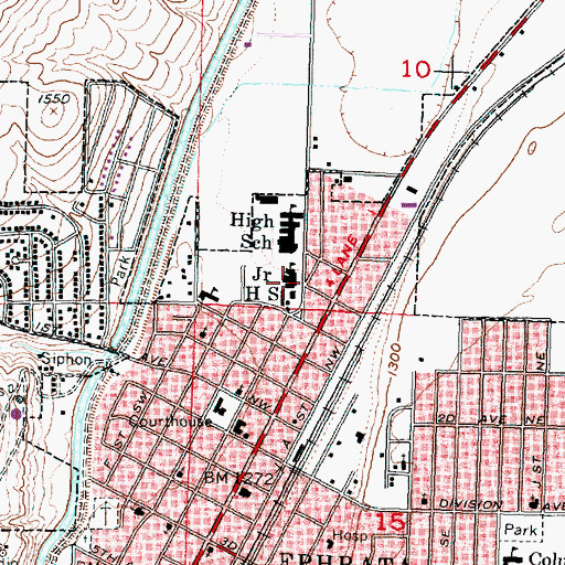 Topographic Map of Beasley Springs Elementary School, WA