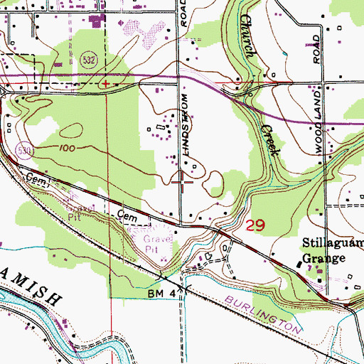Topographic Map of Twin City Elementary School, WA