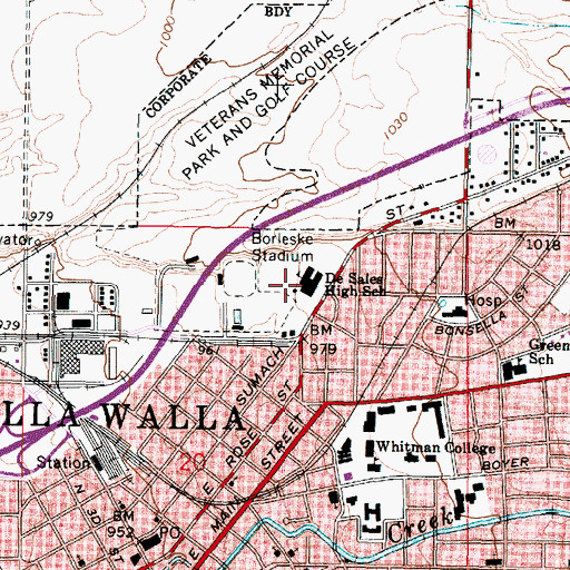 Topographic Map of DeSales Junior-Senior High School, WA