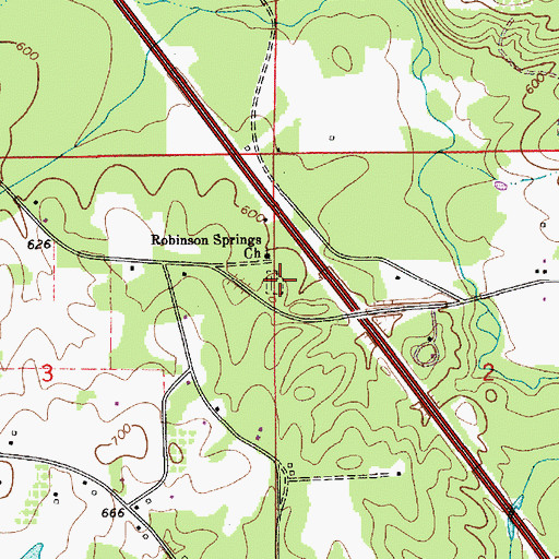 Topographic Map of Robinson Springs Cemetery, AL
