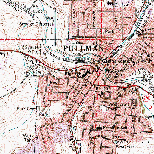 Topographic Map of Royal Garrison School, WA
