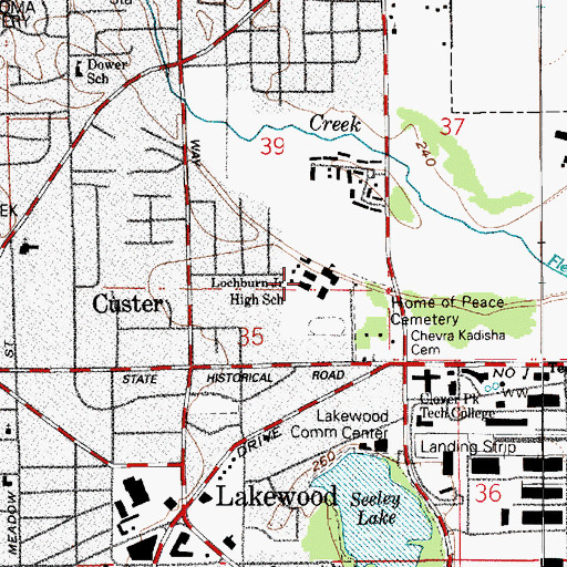Topographic Map of Lochburn Middle School, WA
