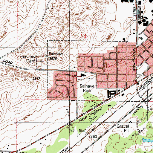 Topographic Map of Salnave Elementary School, WA