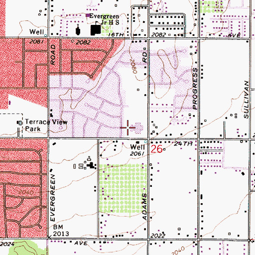 Topographic Map of Sunrise Elementary School, WA