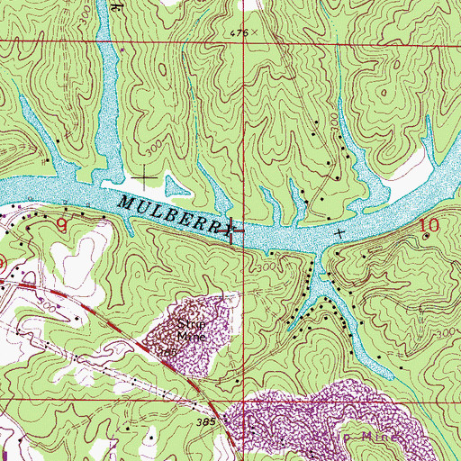 Topographic Map of Louis Shoals, AL