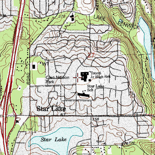 Topographic Map of Totem Middle School, WA