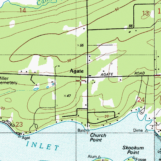 Topographic Map of Agate, WA