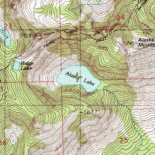 Topographic Map of Alaska Lake, WA